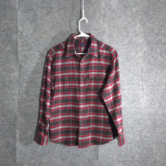 UNTUCKit Other - UNTUCKit Manning Shirt Mens Medium Grey Red Plaid Flannel Regular Fit 30446 Dual